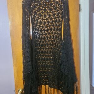 Torrid Black Fringe Shrug Sweater